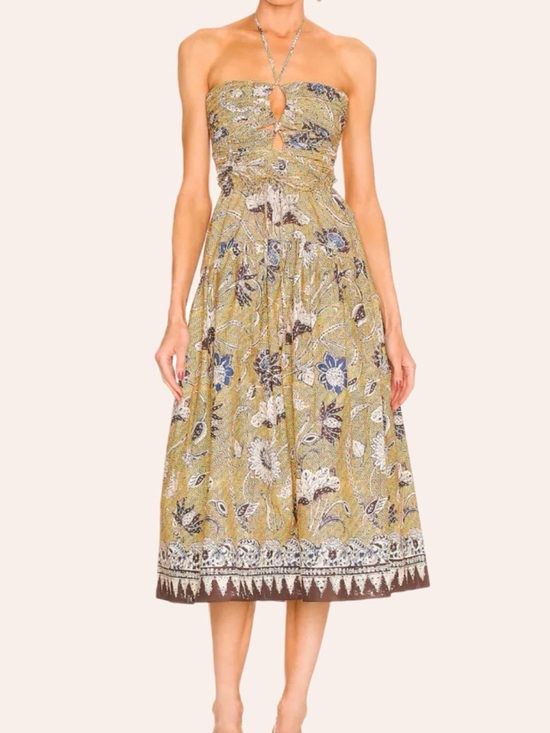 Ulla Johnson Dresses & Skirts - Ulla Johnson Spring/Summer 2022 Ella Halter Midi Dress Ruched Oleander Size 6